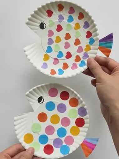 幼儿园创意手工纸盘小鱼  亲子手工 幼儿园手工 手工diy 儿童手工 创意手工