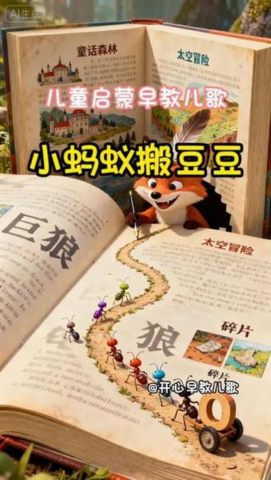 儿童启蒙早教儿歌-小蚂蚁搬豆豆 早教儿歌,儿歌动画/3至6岁幼儿动画片/3至6岁儿童视频/