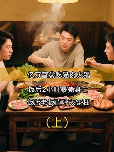 亿万富翁吃猫肉火锅，饭后2小时暴毙身亡，饭店老板直呼太冤枉！案件故事 富翁 人性的丑恶