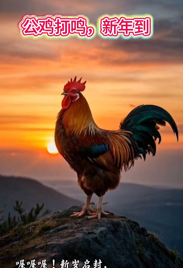 公鸡打鸣,新年到。