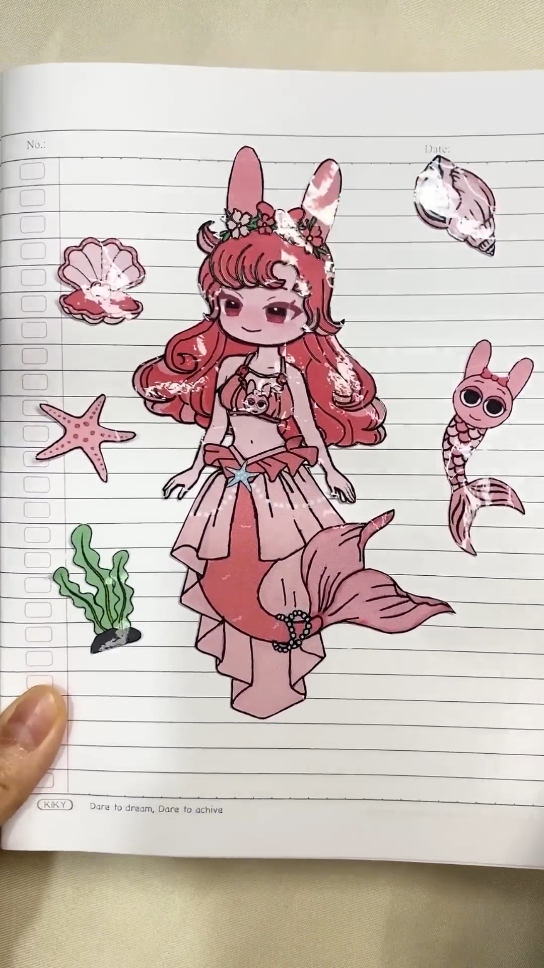 沉浸式体验节奏盒子美人鱼模组装扮贴纸书