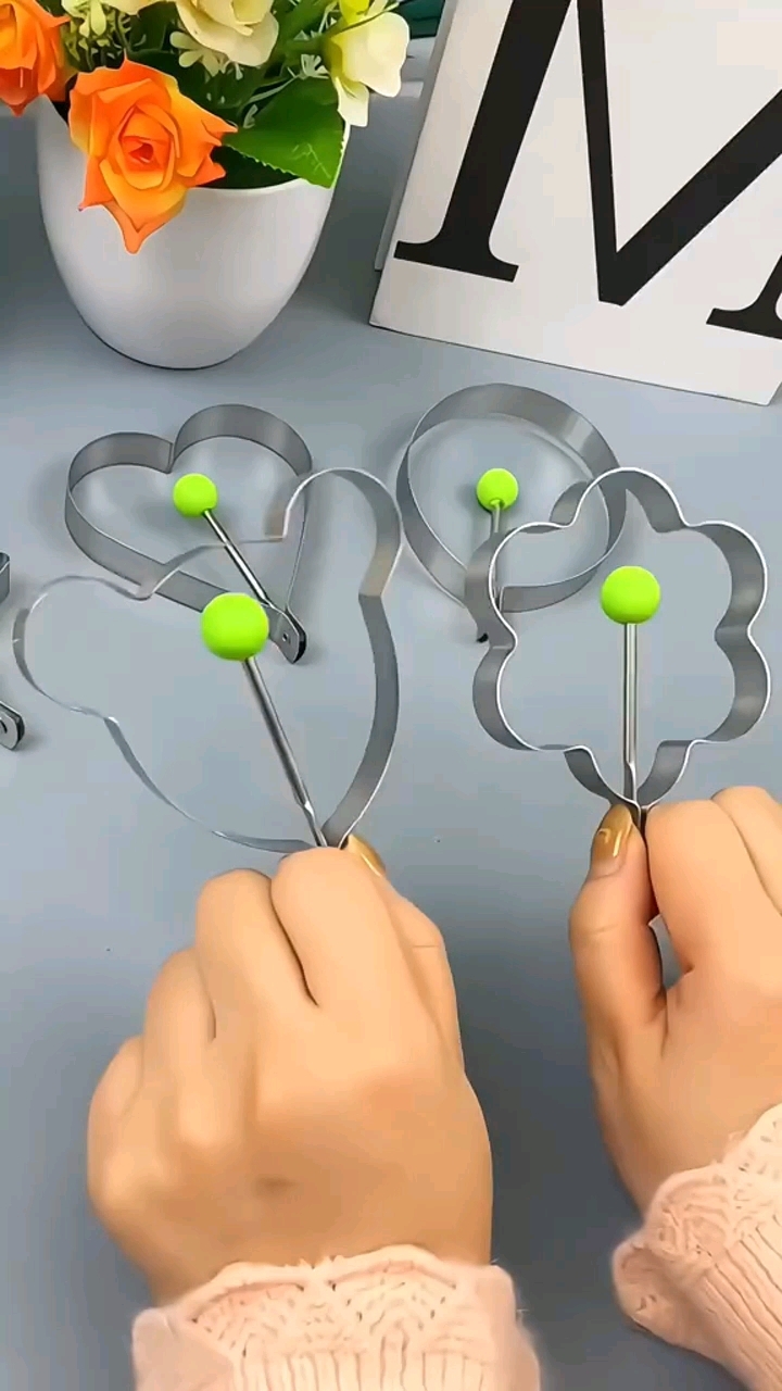 不锈钢烙米糕煎蛋模具,材质优造型可爱,孩子超爱用它做的早餐