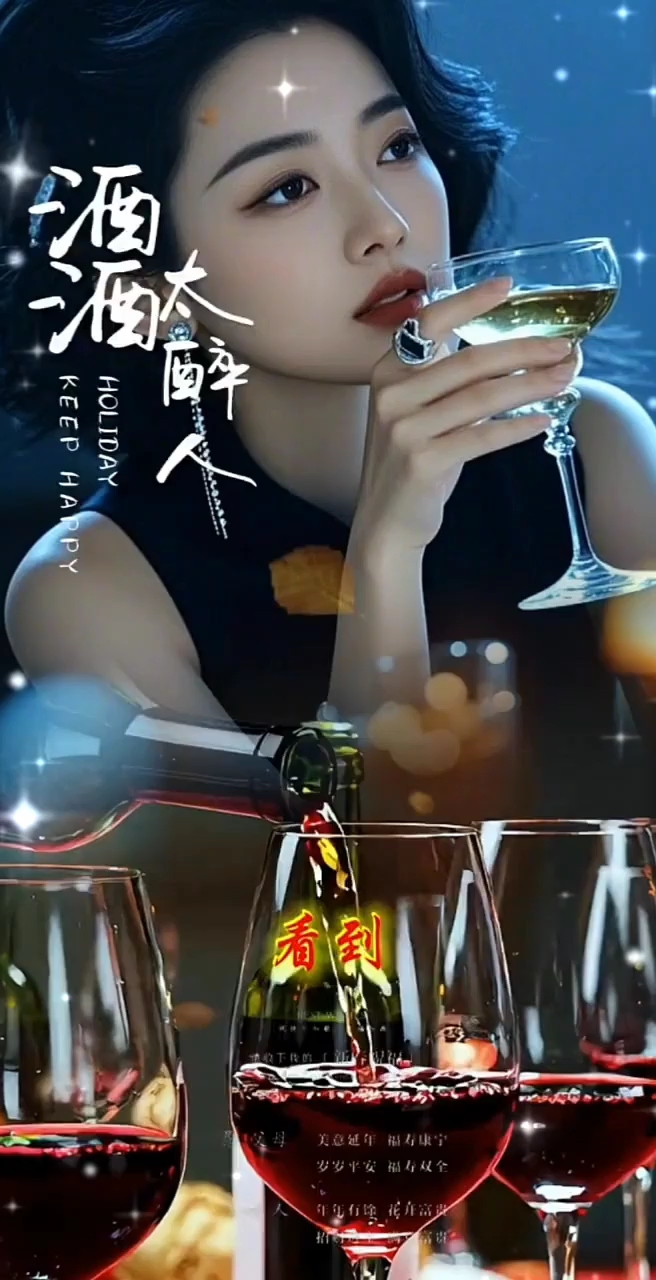 美女喝酒