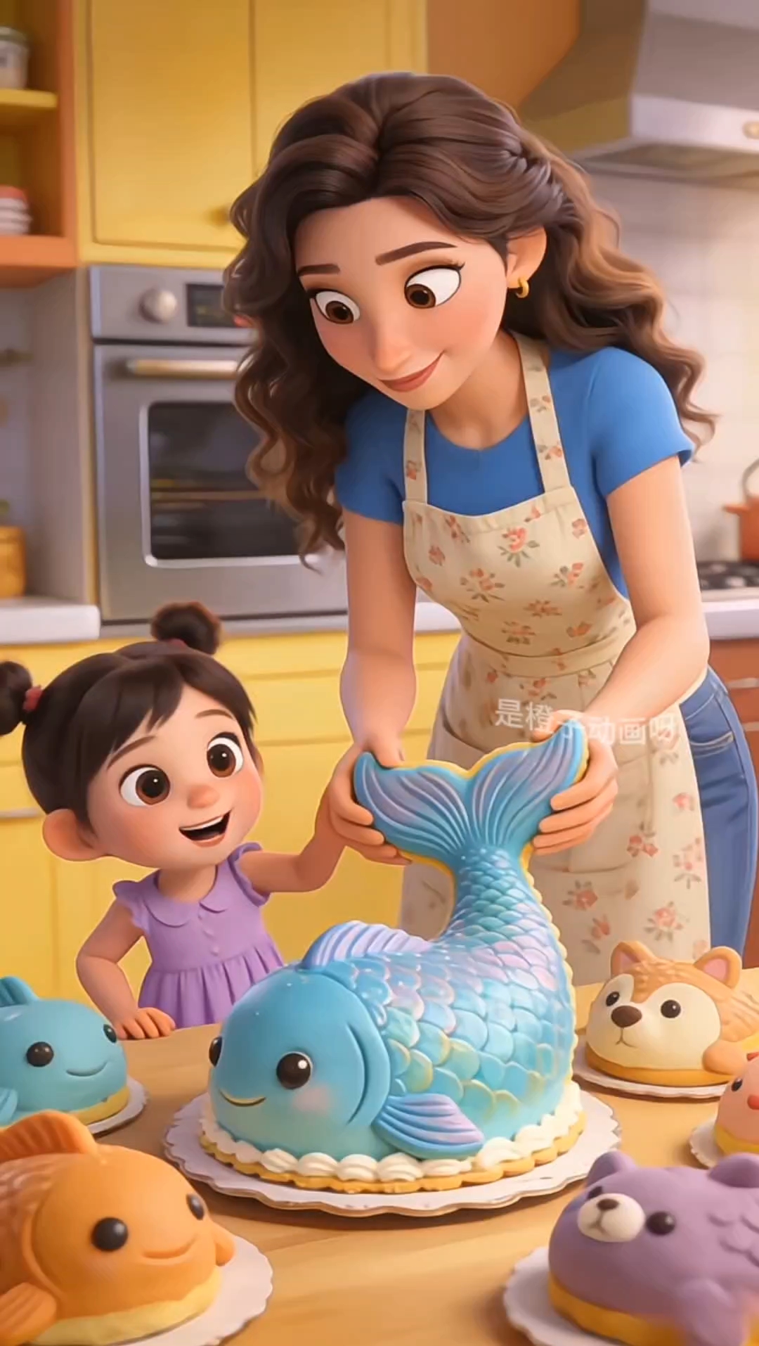 儿童动画有趣的动物造型蛋糕