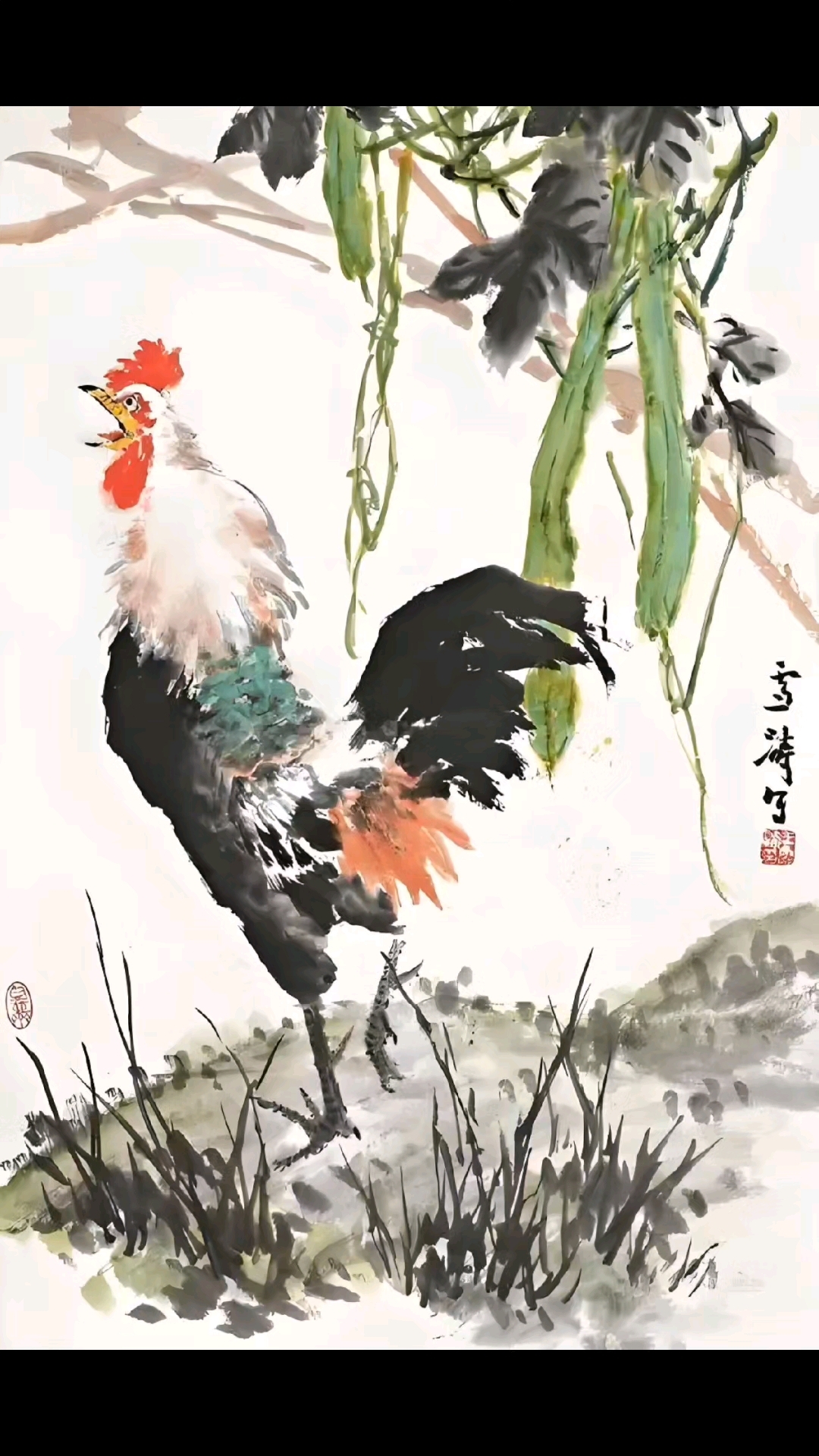 王雪涛的写意鸡鲜活多姿,生动可爱神气十足,呼之欲出