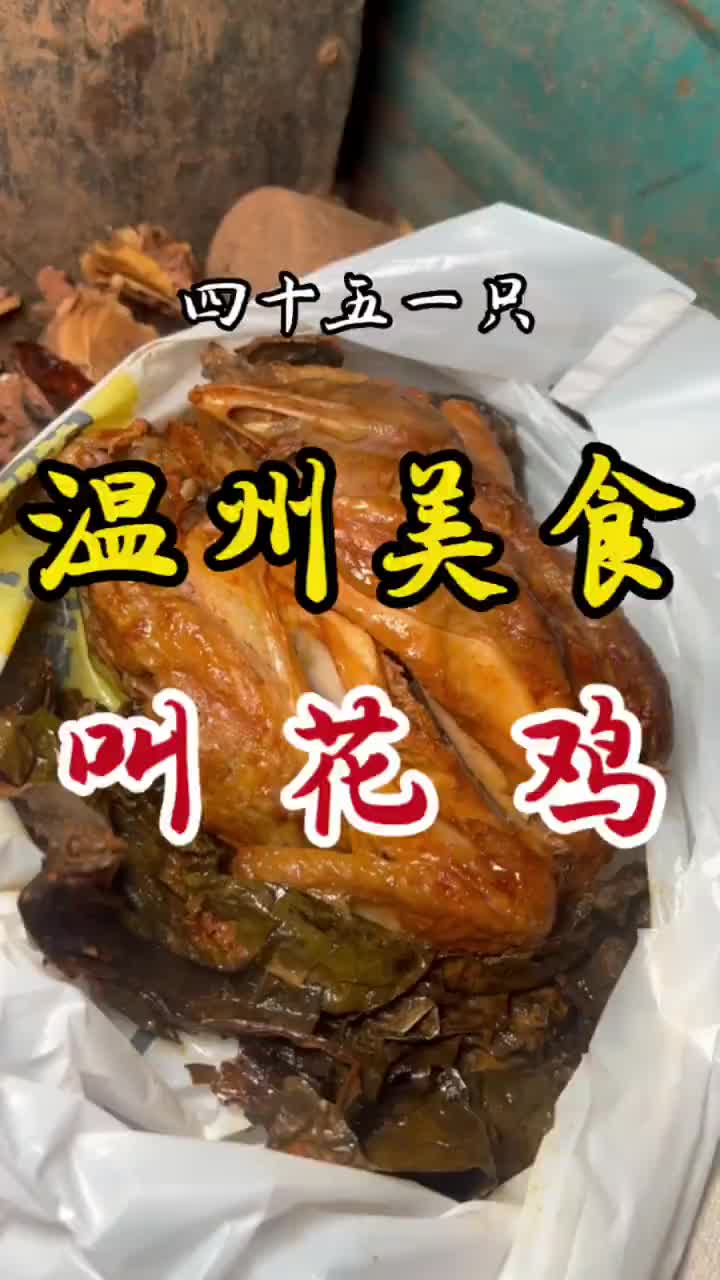 温州美食|街头偶遇叫花鸡小摊!四十五一只～