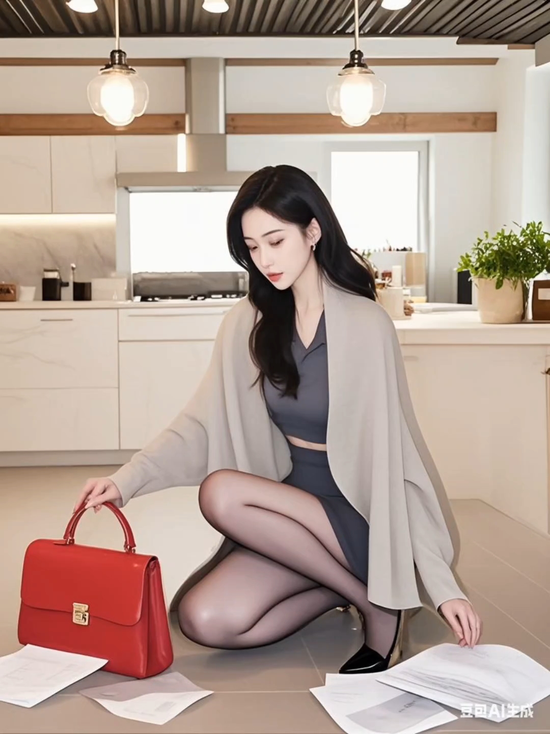 OL穿搭。职业装。AI美图553期。短裙丝袜美腿。美女壁纸