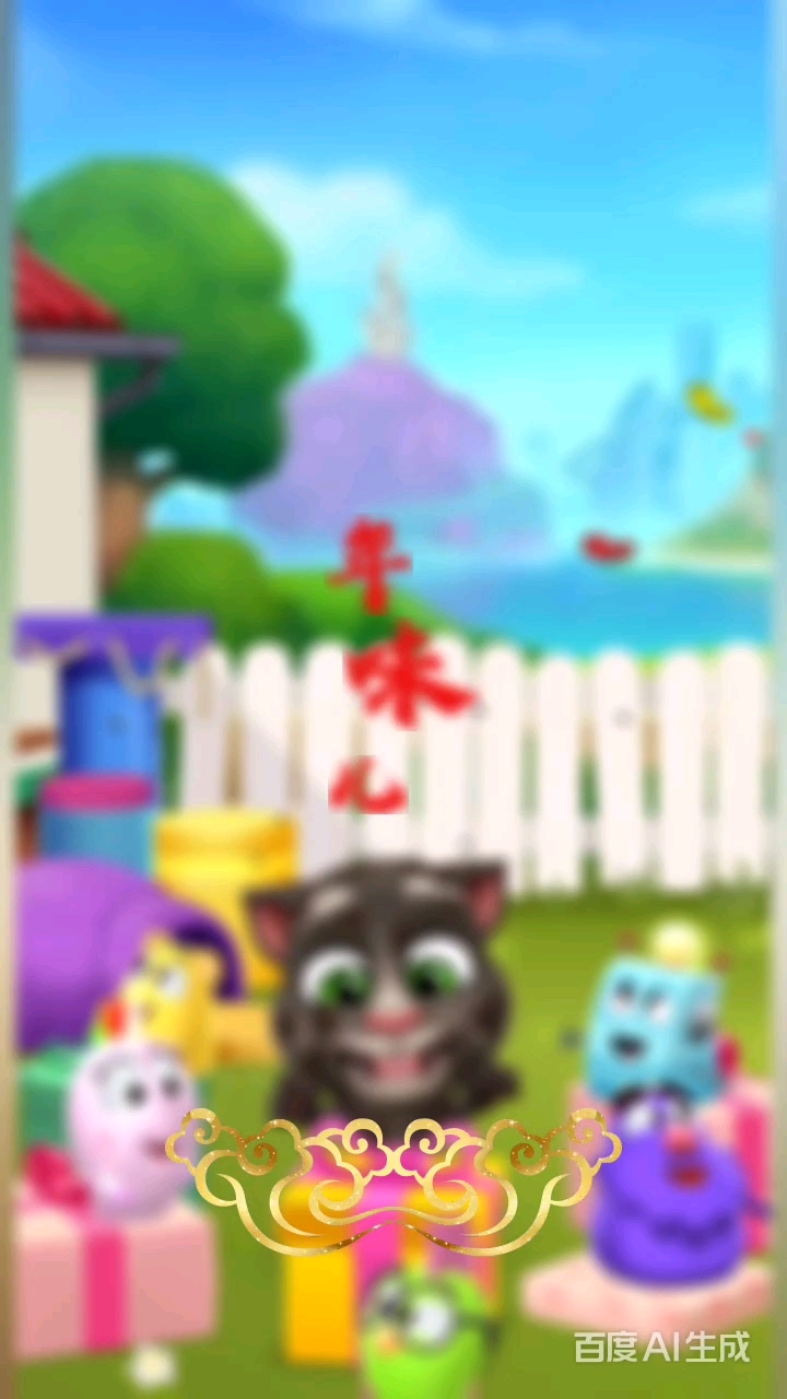 汤姆猫的傻子成员开始吃巧克力蛋糕了