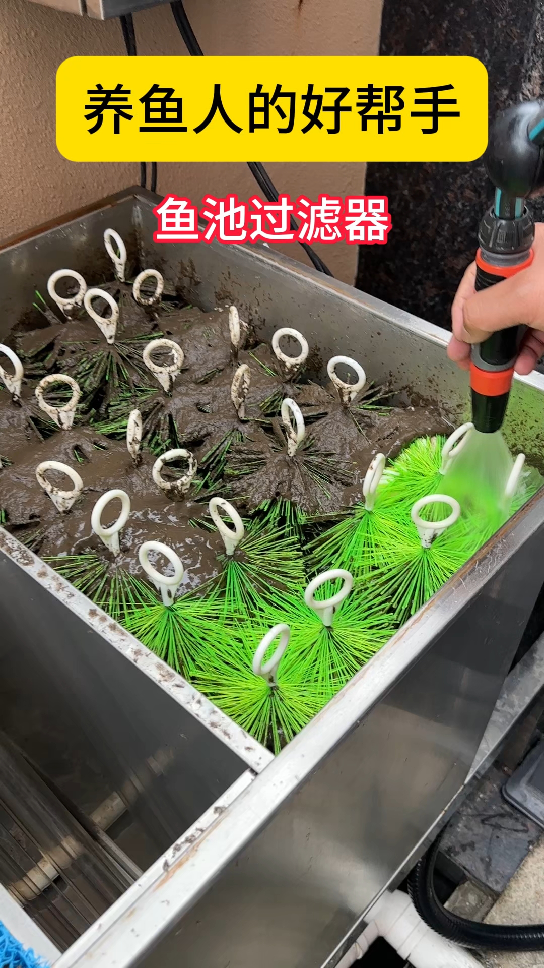 外置鱼池过滤器，养鱼人的好帮手#鱼池过滤器#别墅鱼池