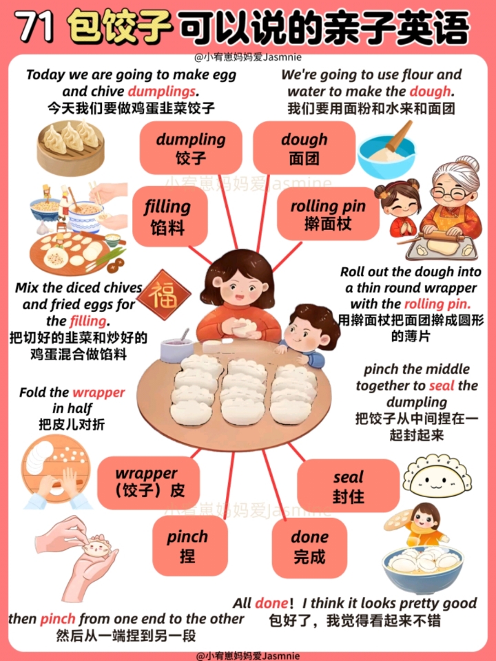 春节包饺子|100篇图解亲子英语 英语渣妈也能轻松在家启蒙