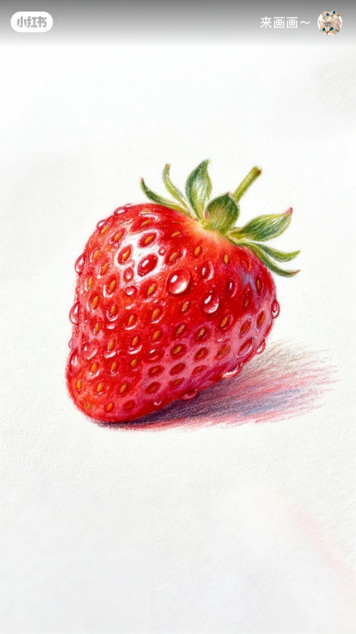 彩铅画～草莓