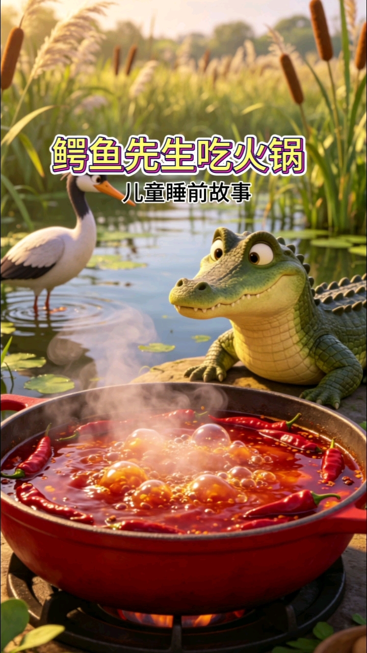 儿童睡前故事:鳄鱼先生吃火锅#新大陆计划# #儿童睡前故事#