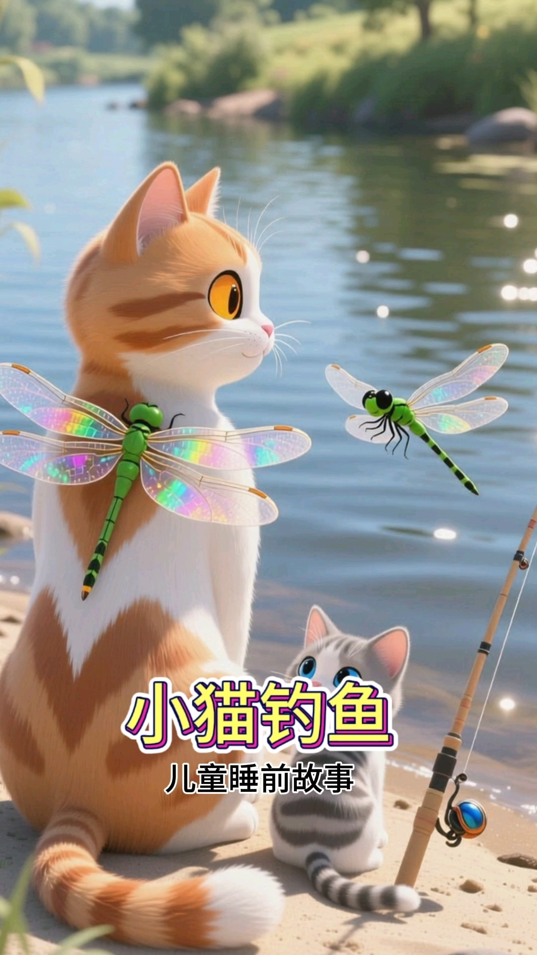 儿童睡前故事：小猫钓鱼