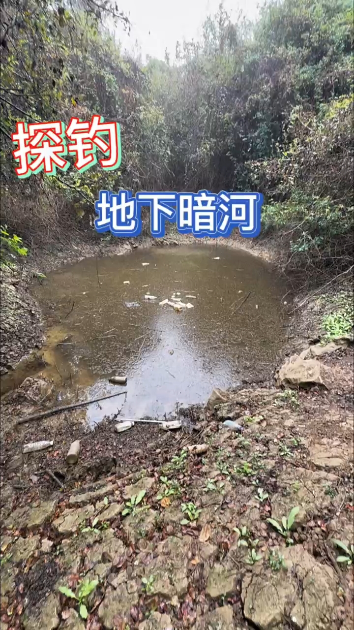 深入地下暗河探钓，没想到看到了这一幕 #户外钓鱼 #户外野钓