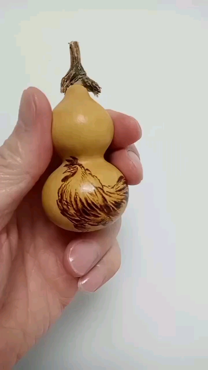 葫芦烙画—公鸡公鸡