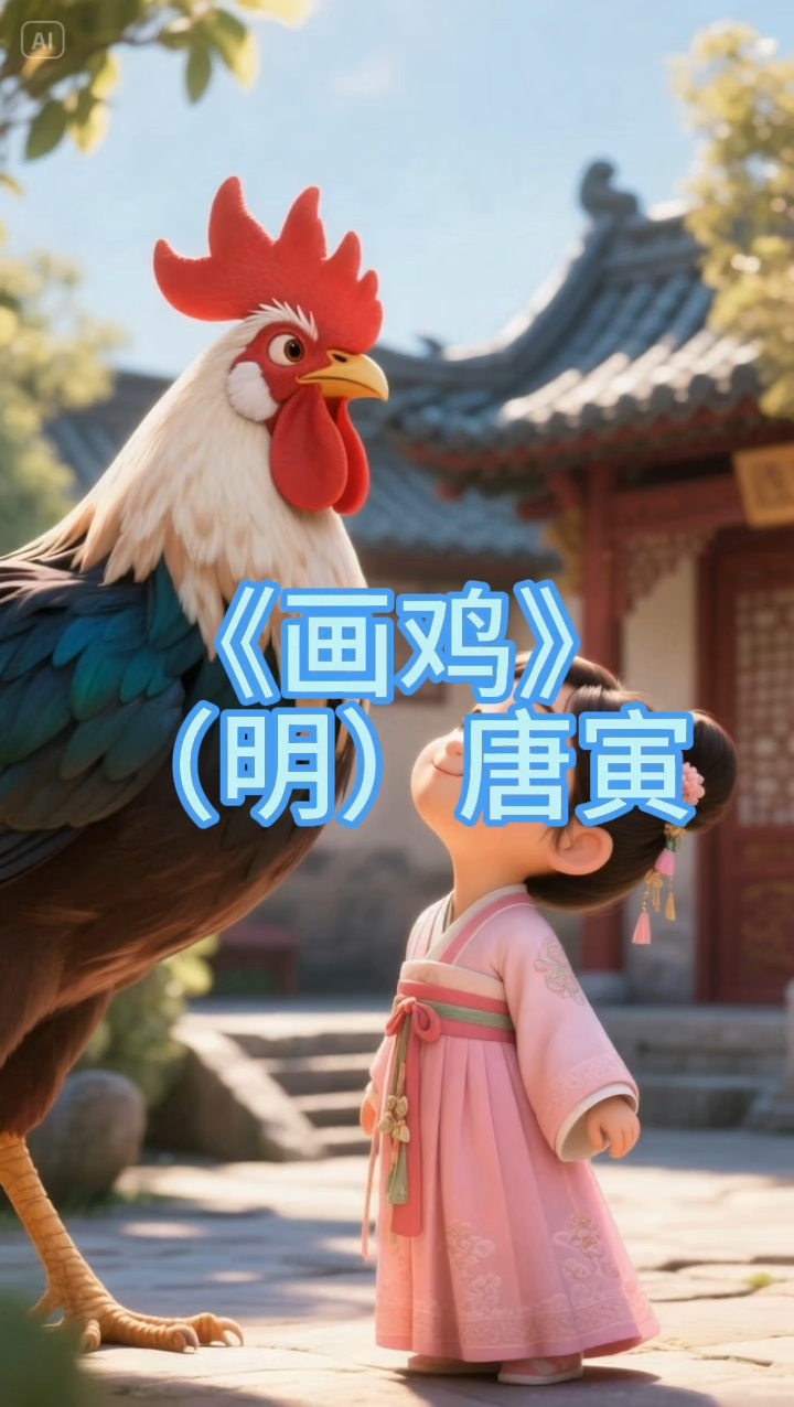 幼儿启蒙古诗《画鸡》