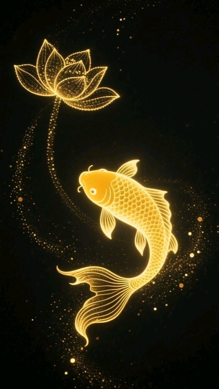 金鱼送金莲好运连连!