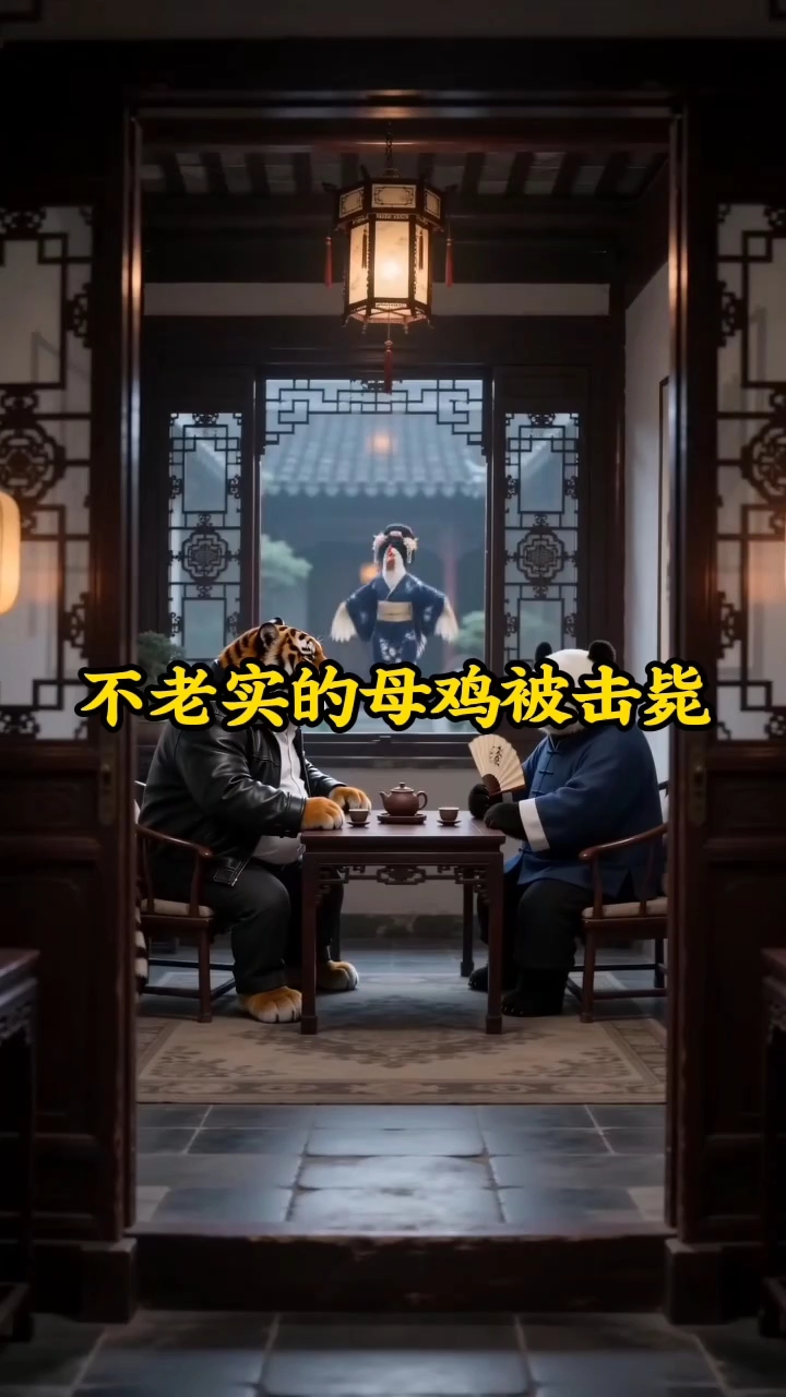 不老实的母鸡被三胖击毙#脚盆鸡# #搞笑# #萌宠恶搞整蛊# #AIGC抽象搞笑剧场#