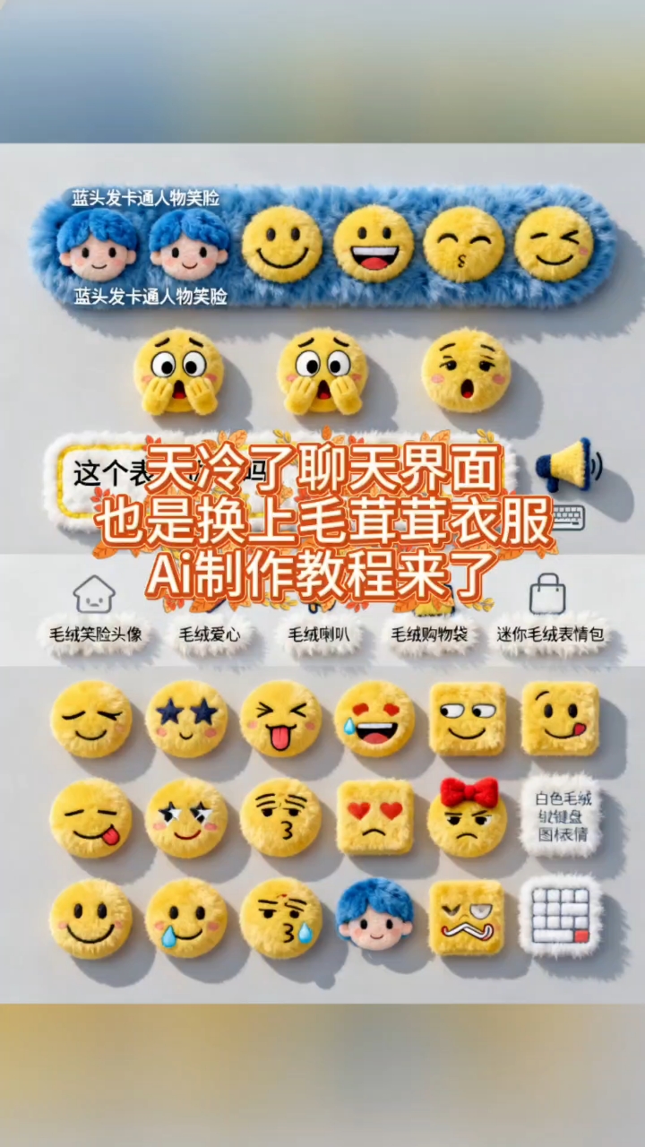毛绒绒表情包ai制作教程来了#百度ai#毛绒绒聊天界面