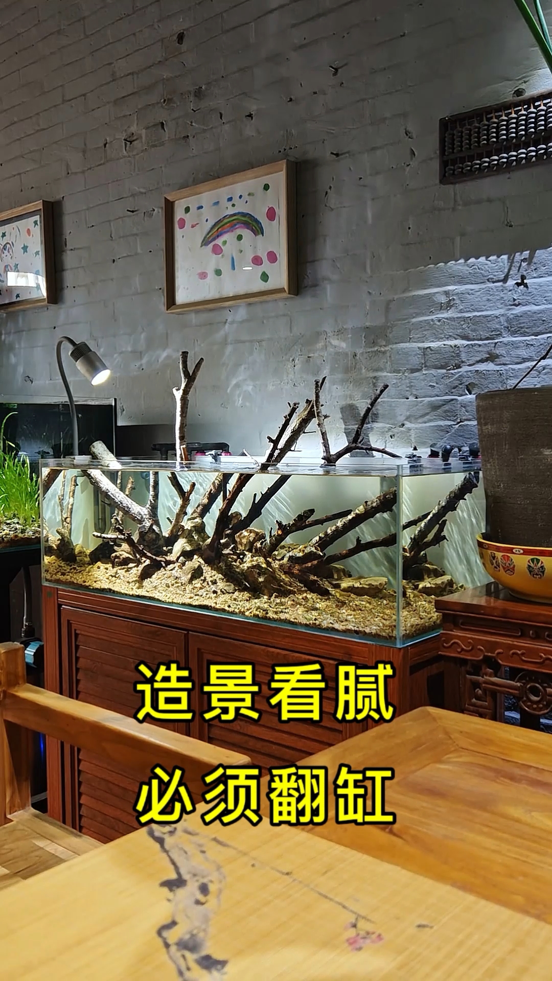 鱼缸造景看腻必须要翻缸,2026年第一翻!#鱼缸造景 #沉木