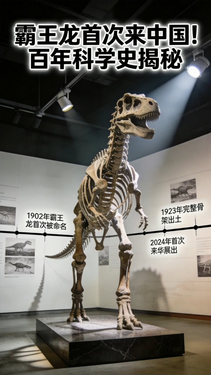 霸王龙化石首展中国,百年科学梦圆#博物馆奇观# #史前巨兽再现#