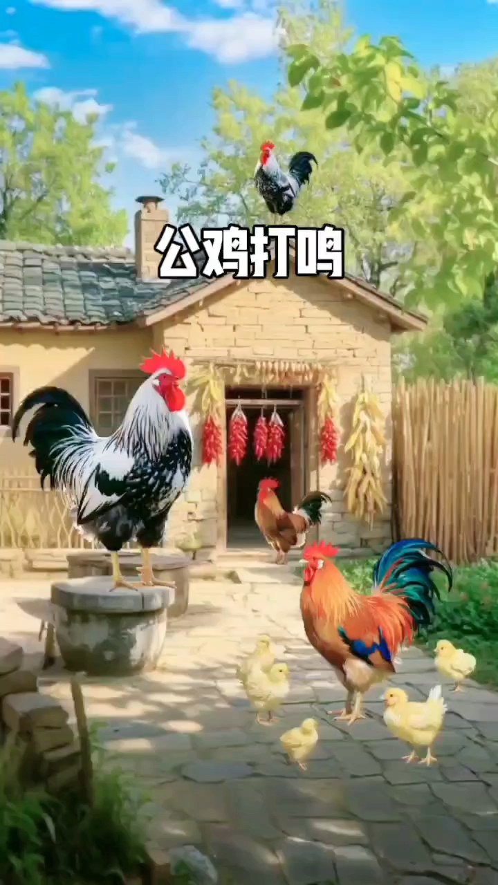 美丽的大公鸡打鸣