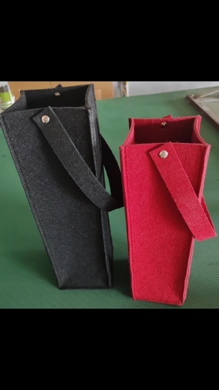 红酒袋跨境毛毡手提礼品袋单双支葡萄酒礼品收纳袋酒水饮料包装袋