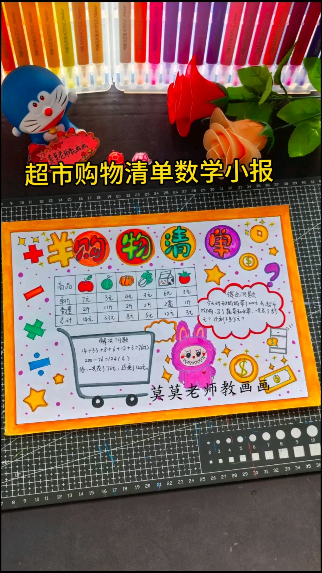 超市购物清单小报这样画也太简单了吧
