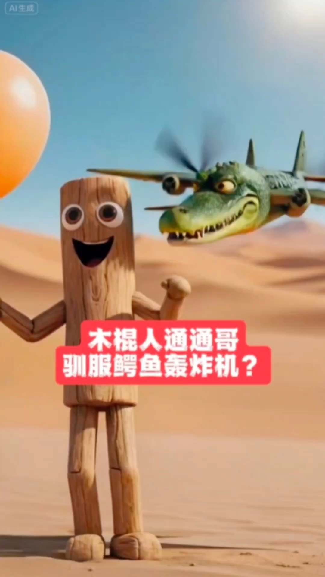 国外山海经木棍人用气球驯服鳄鱼轰炸机?一起飞翔,搞笑好玩!
