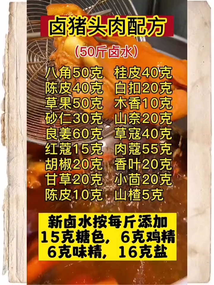 卤猪头肉配方来了