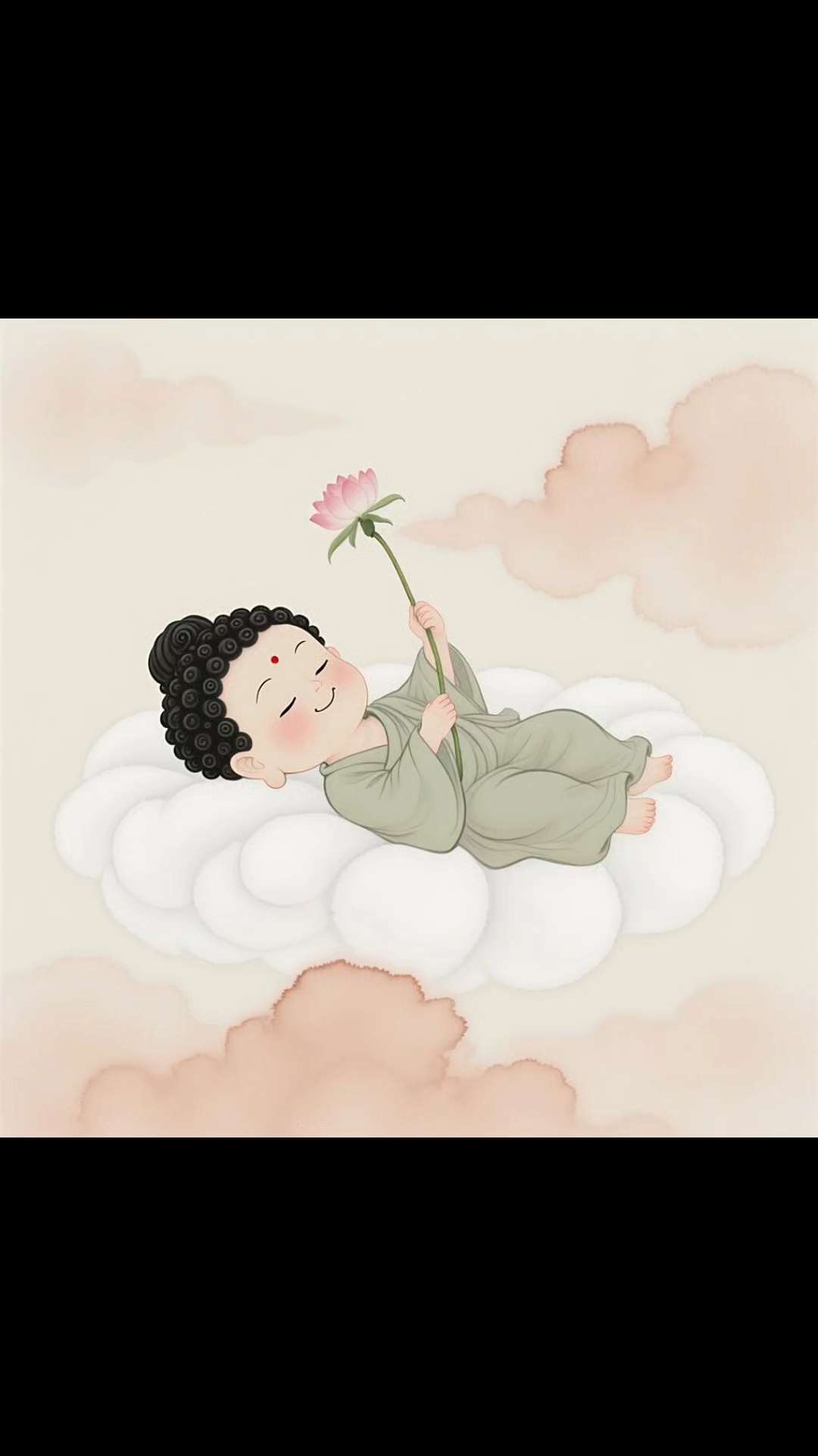 微信头像——宝宝佛像,云朵上的莲花宝宝