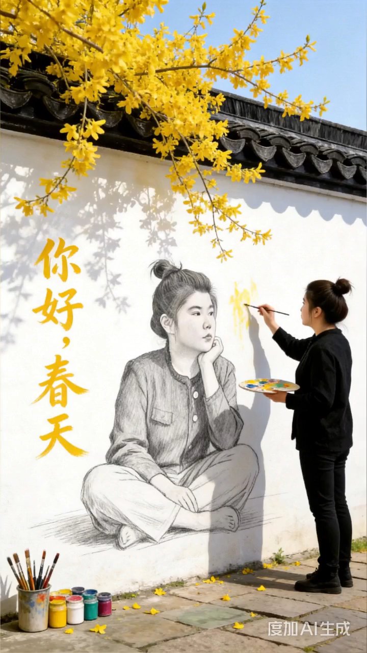 春天来了，画个春意浓浓的墙绘