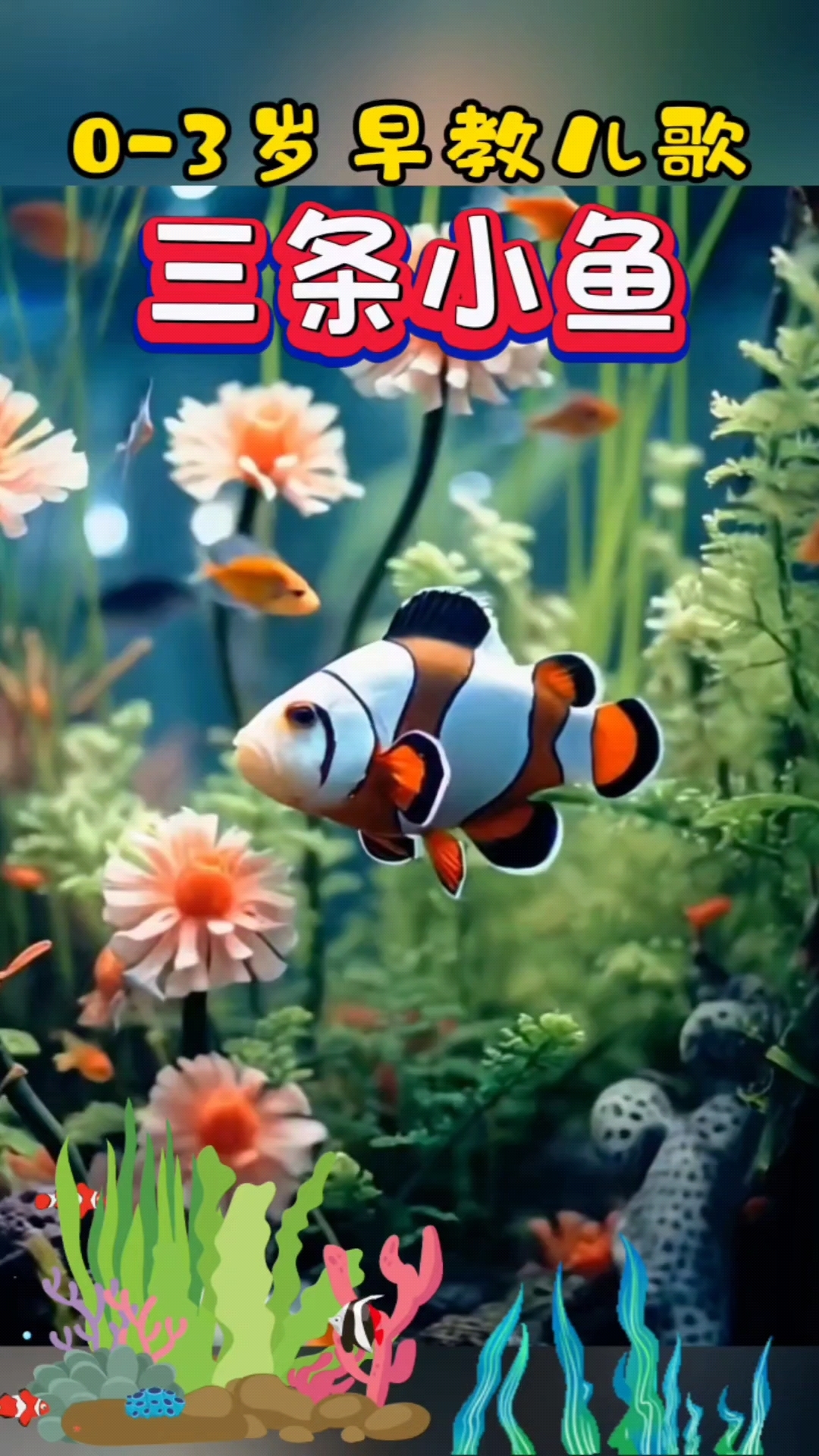宝宝早教启蒙儿歌《三条小鱼》