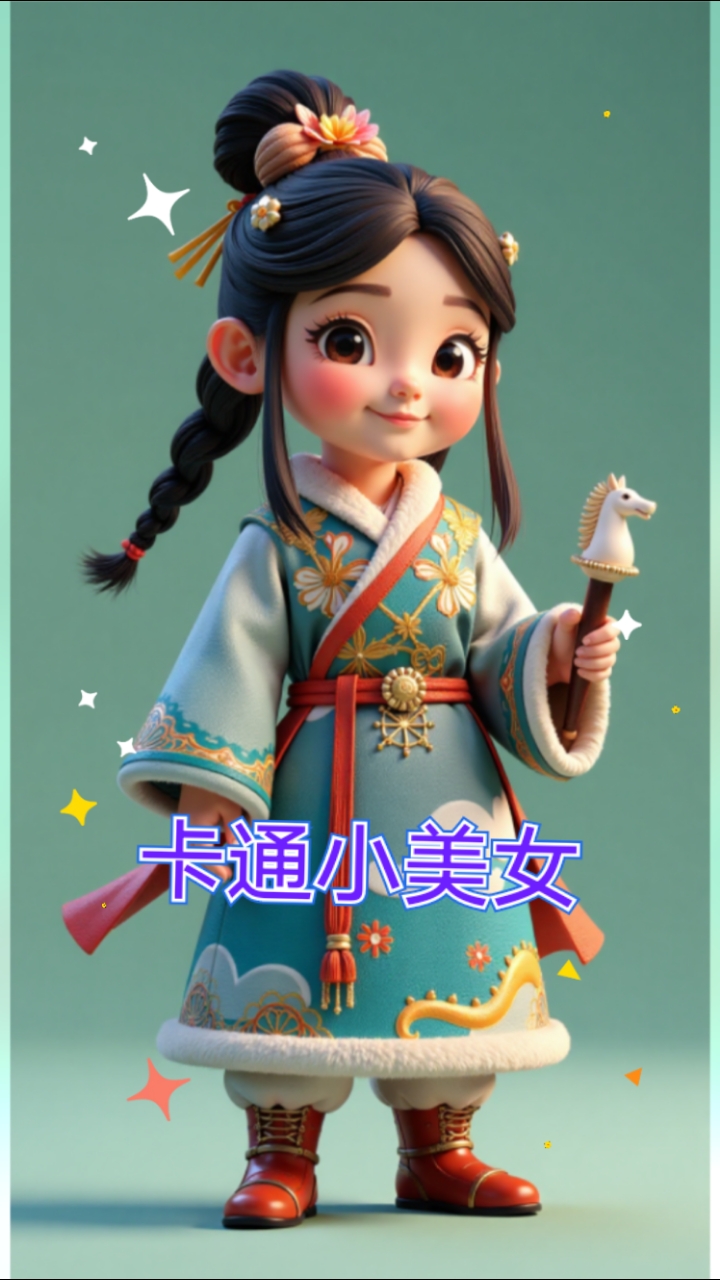卡通小美女手机壁纸神图壁纸#你的手机壁纸该换了#民族服饰好运