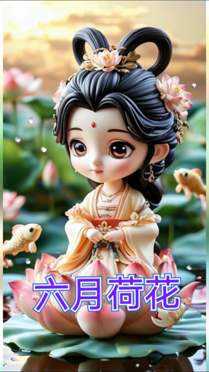 六月荷花手机壁纸#西施泛采莲鱼群绕舟游镜湖三百里,菡萏发荷花