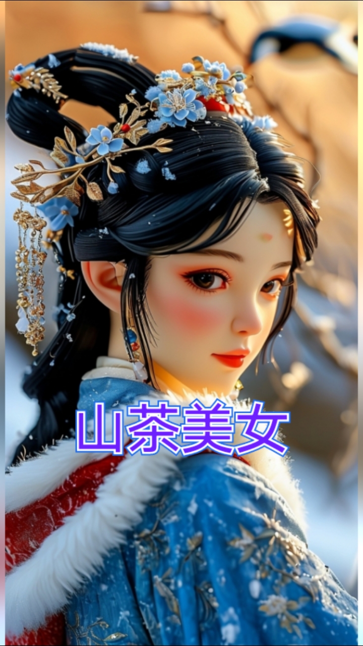 十一月山茶花美女手机壁纸#超高清壁纸#十一月花神山茶昭君出塞