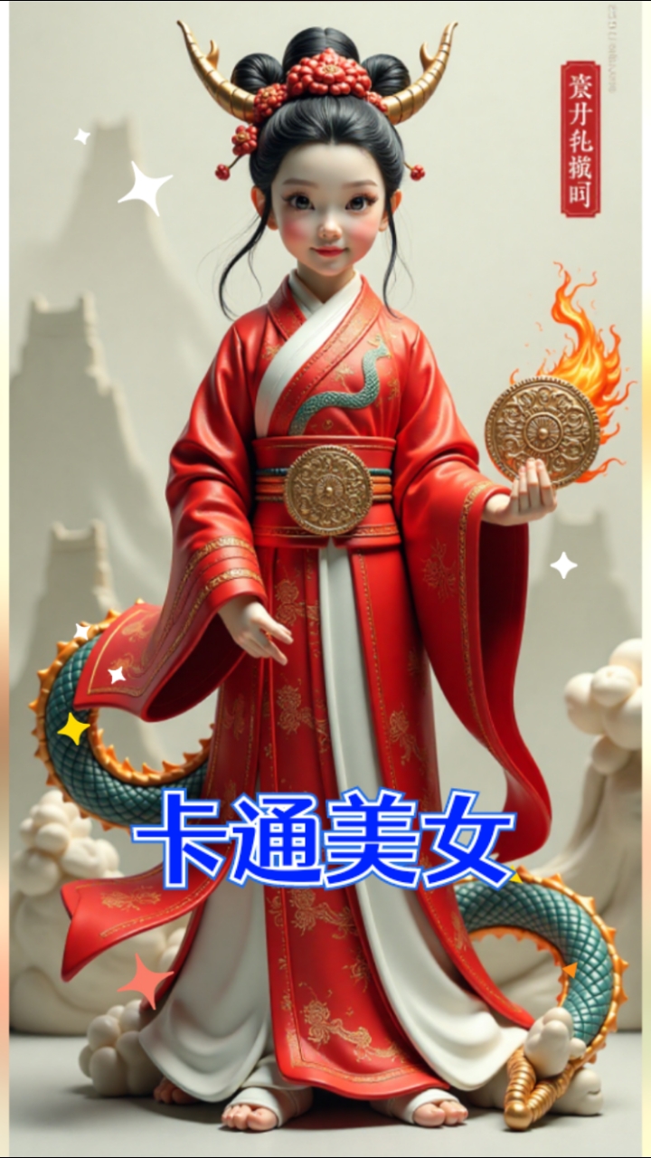 卡通小美女写真手机壁纸神图壁纸#超高清壁纸#倾国倾城#好运