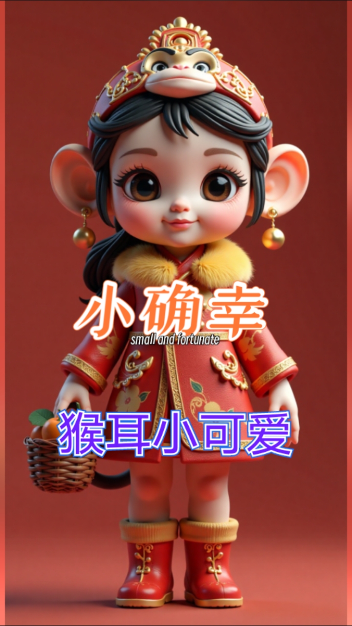 猴耳小可爱手机壁纸神图壁纸#超高清壁纸#卡通小美女#民族服饰