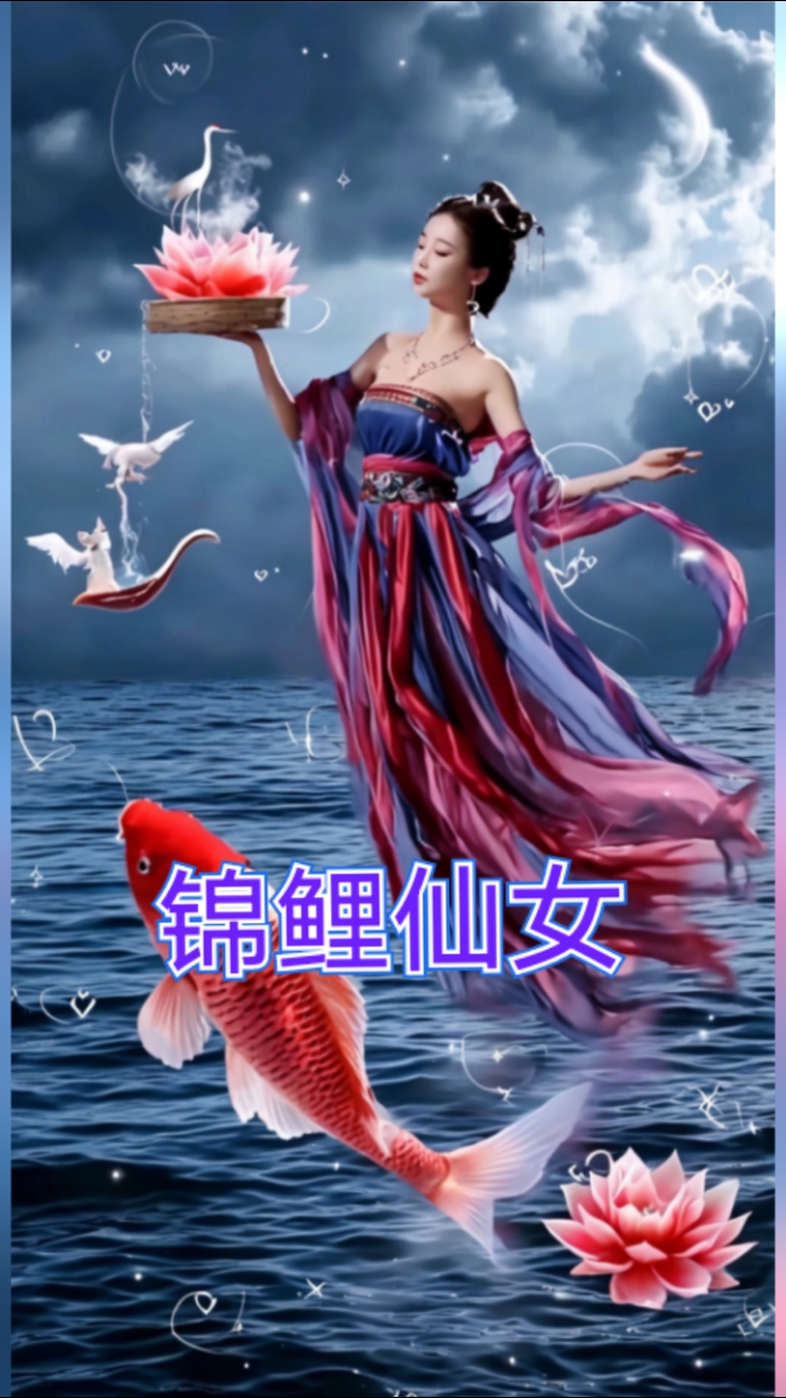 锦鲤仙女下凡手机壁纸#超高清壁纸见者吉祥安康幸福万年长#好运