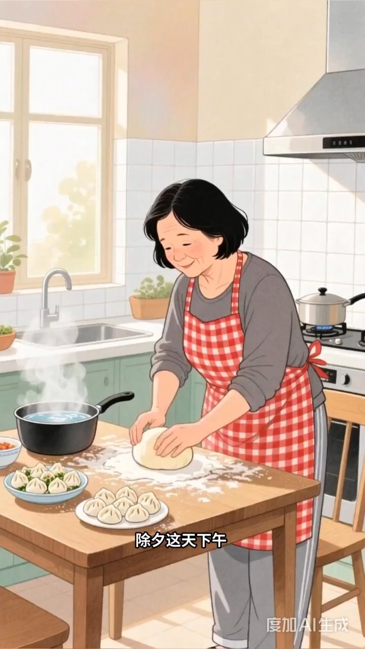 除夕夜包饺子,一家人其乐融融迎新年