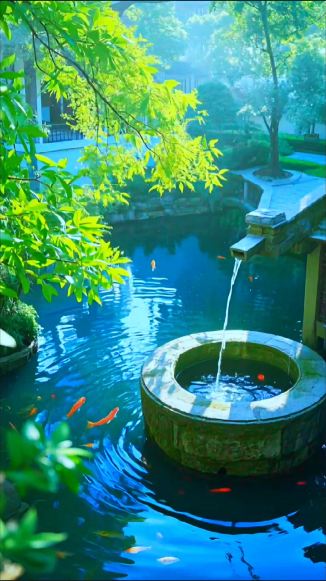 水聚财源鱼守宅,有鱼有水福满堂#见者发财暴富