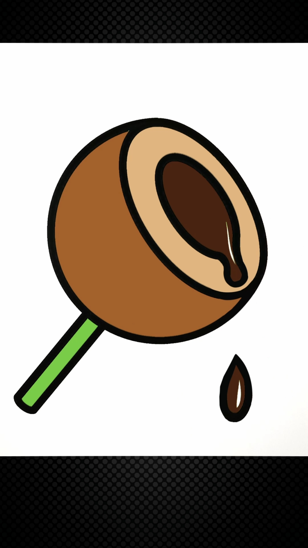 咖啡味夹心巧克力创意简笔画填色强迫症涂色解压声控