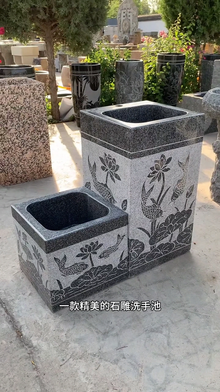 室外洗手盆大理石别墅花园家用洗菜水池台盆户外石头庭院阳台水槽