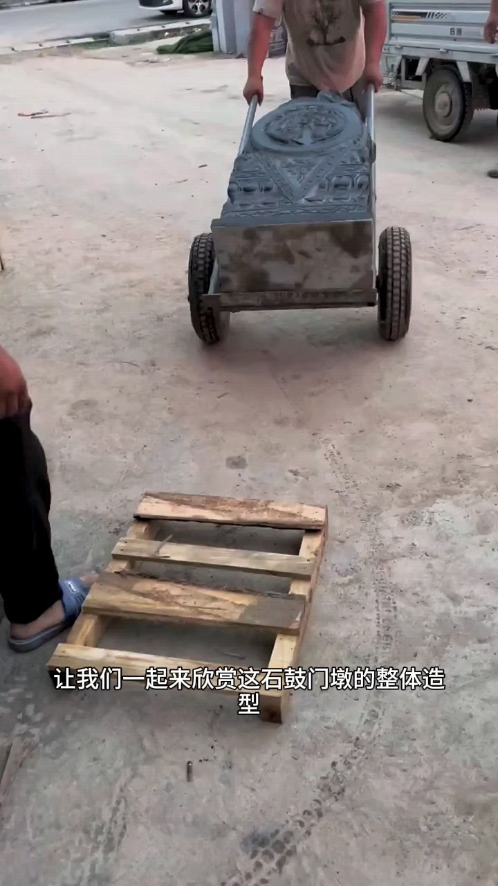 石雕门墩抱鼓石一对青石仿古小象貔貅麒麟福鱼庭院门口家用石鼓