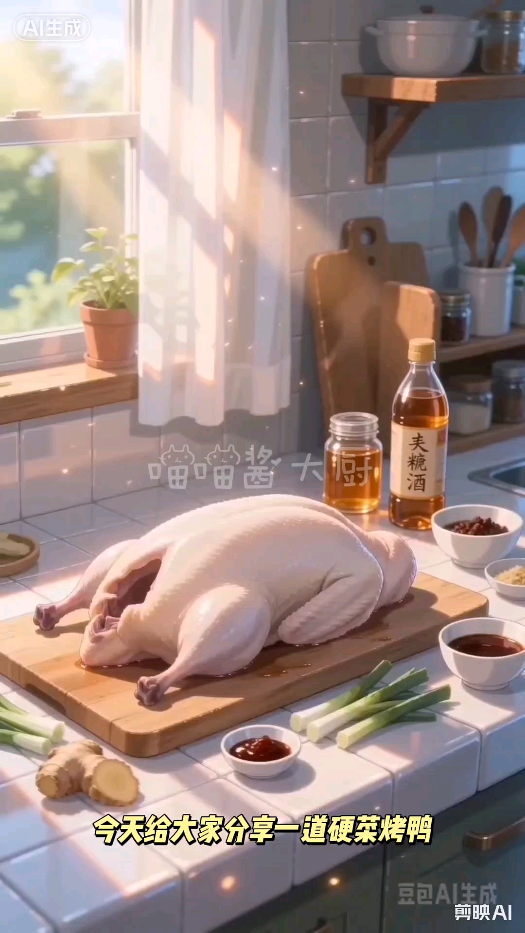 #新大陆计划# 烤鸭制作过程 喵喵酱大厨动漫系列美食 北京烤鸭 地方美食#新大陆计划#