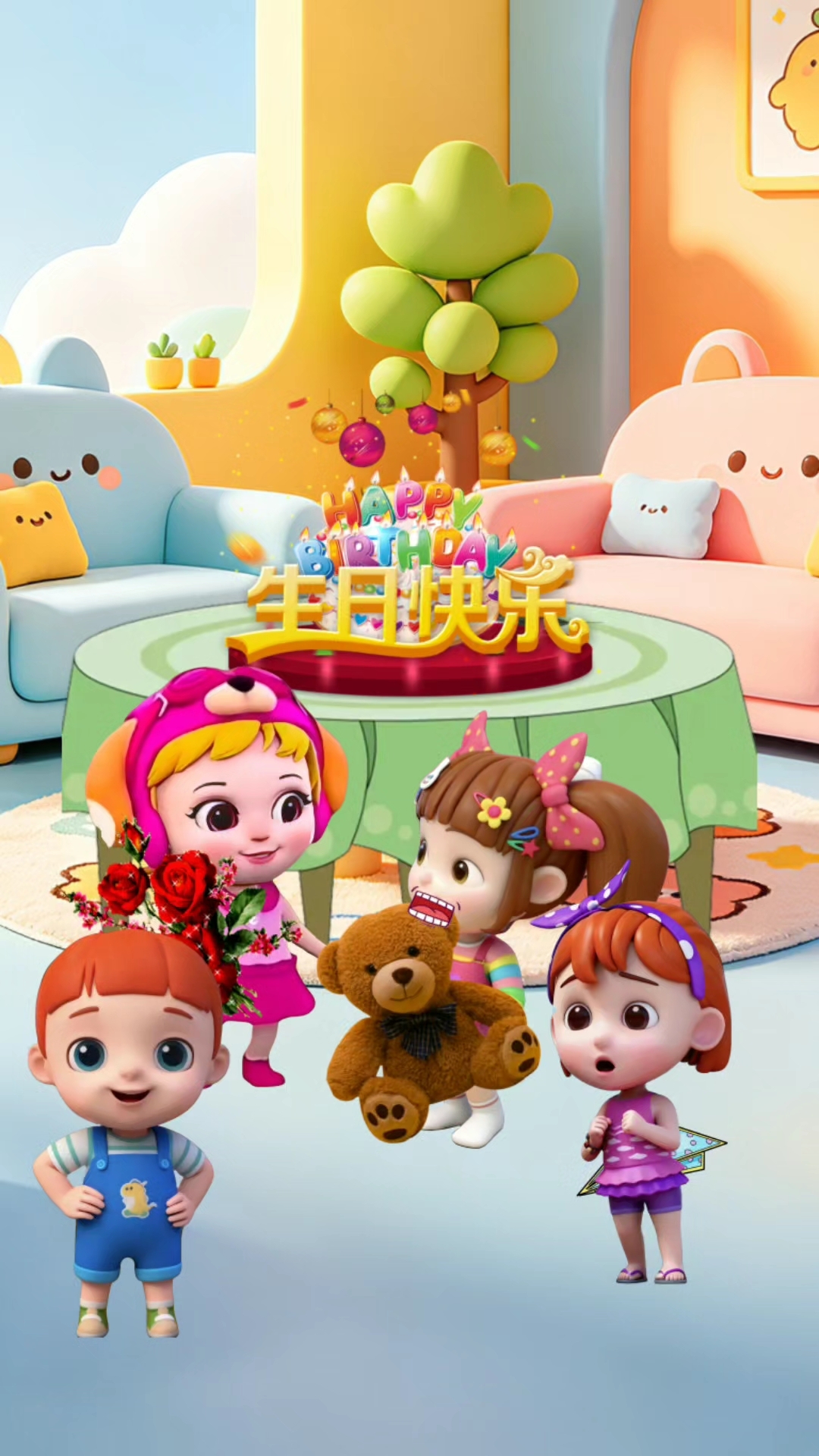 礼轻情意重#生日快乐蛋糕# #卡通动画场景#