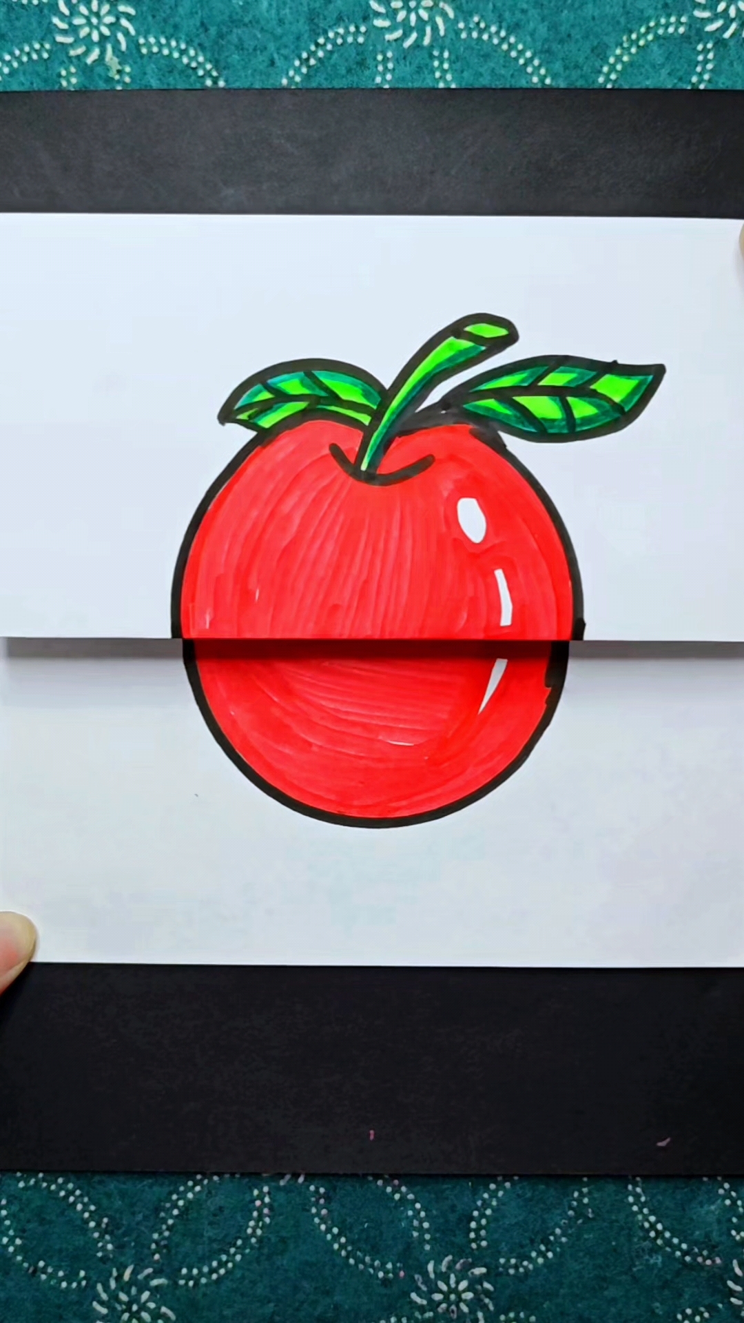 儿童创意画苹果简笔画教程