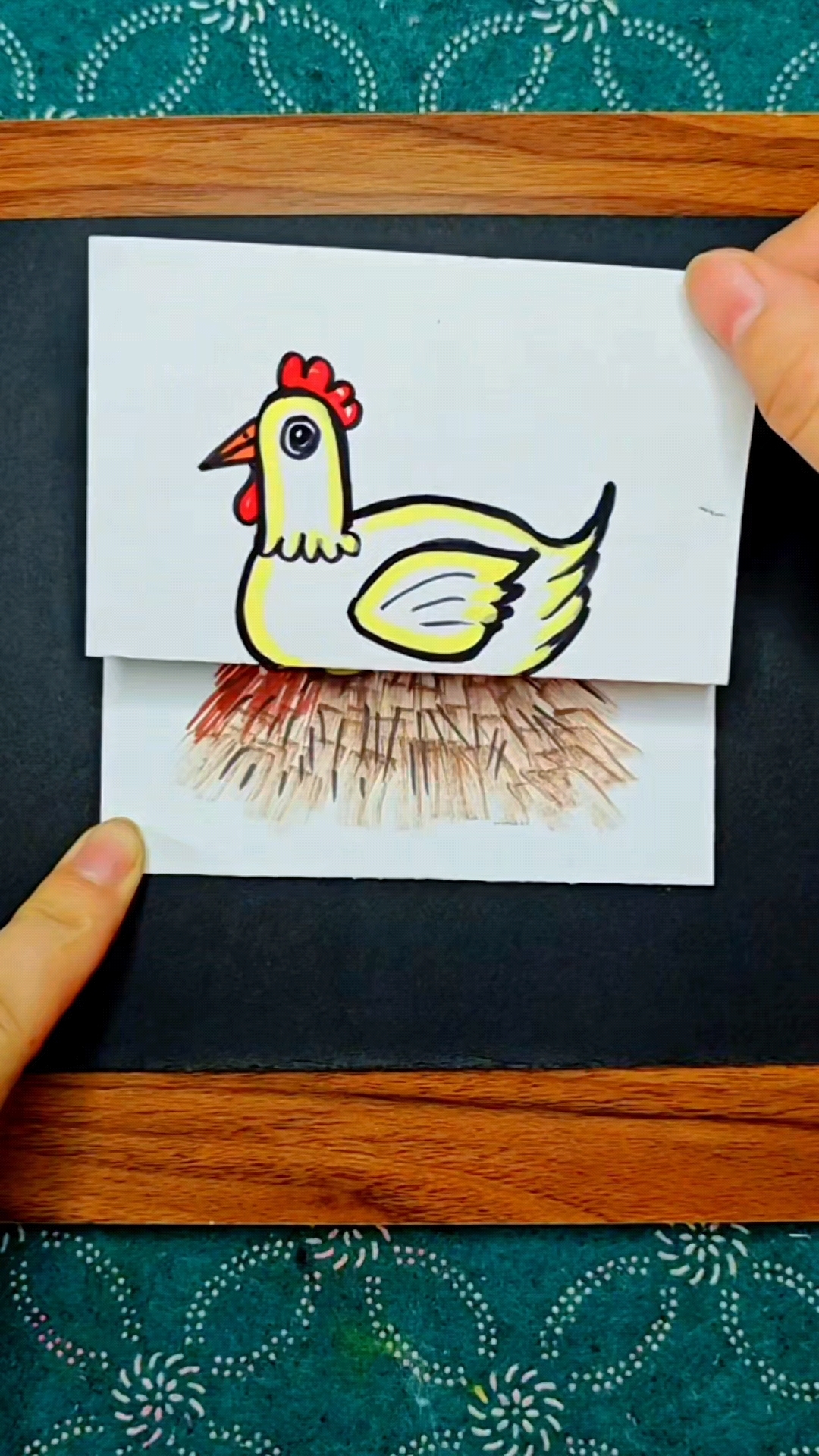 折叠画下蛋的鸡简笔画教程