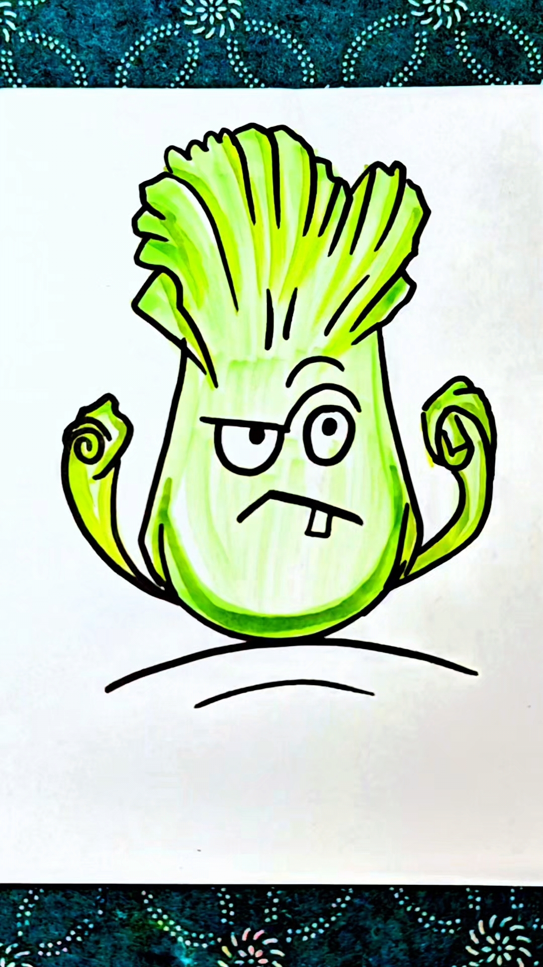 小瓶盖画卷心菜简笔画教程