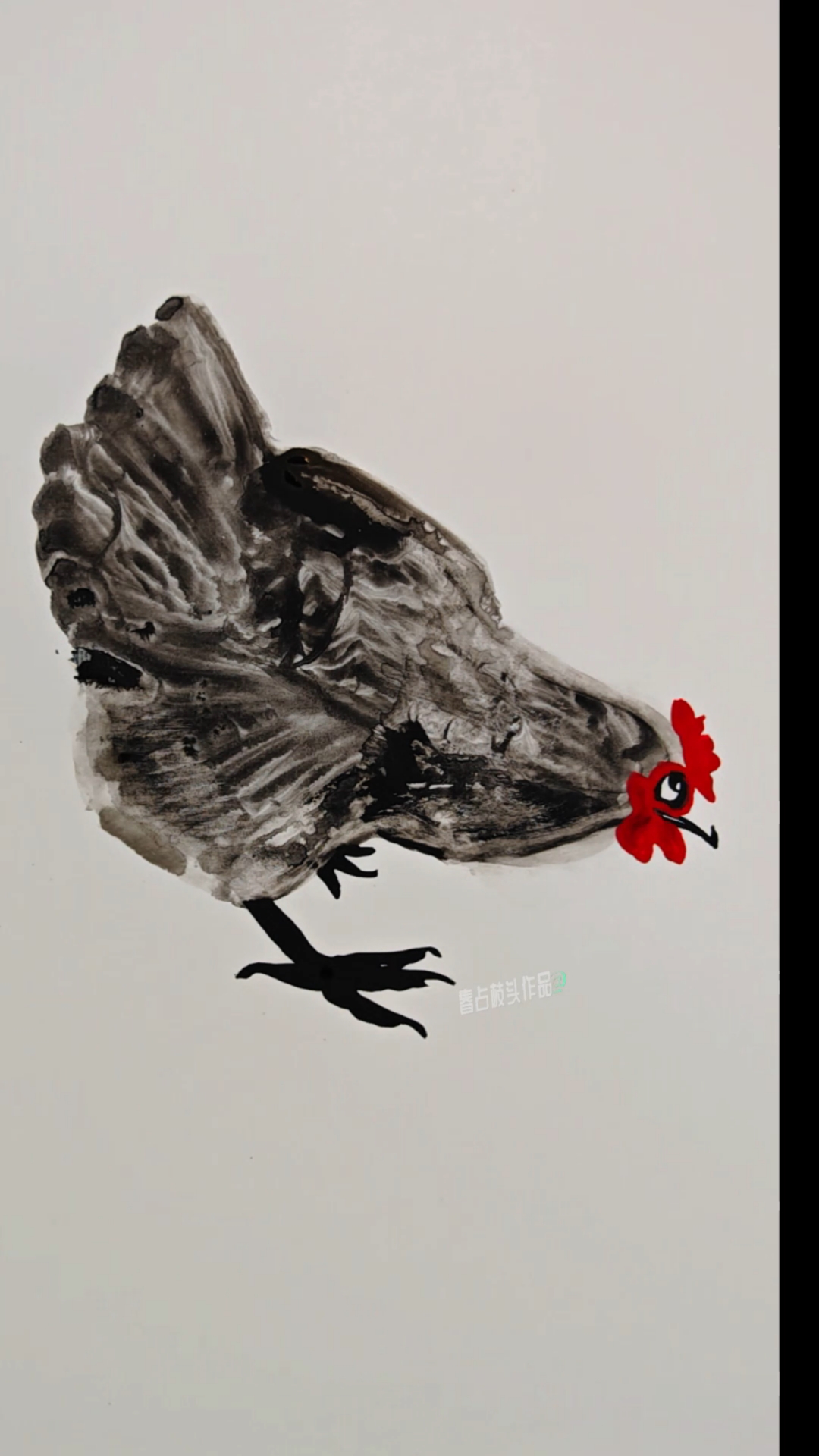 创意水墨画母鸡